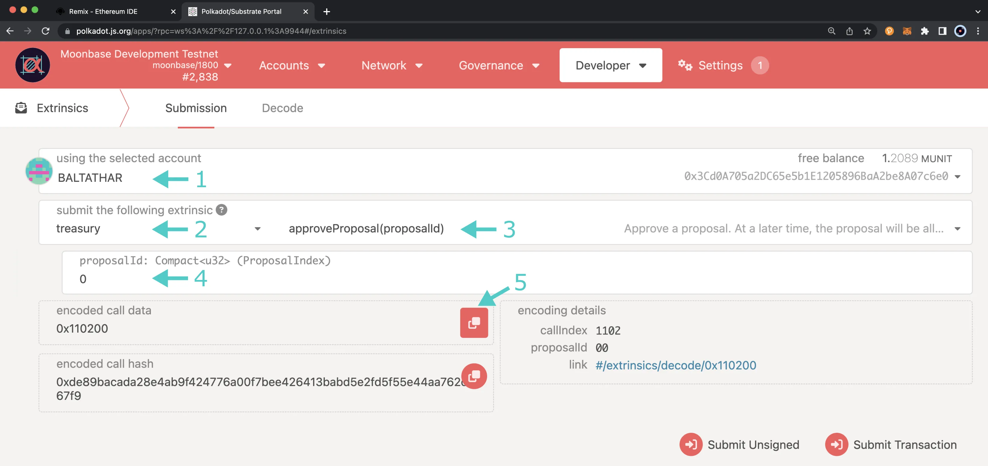 Get encoded proposal