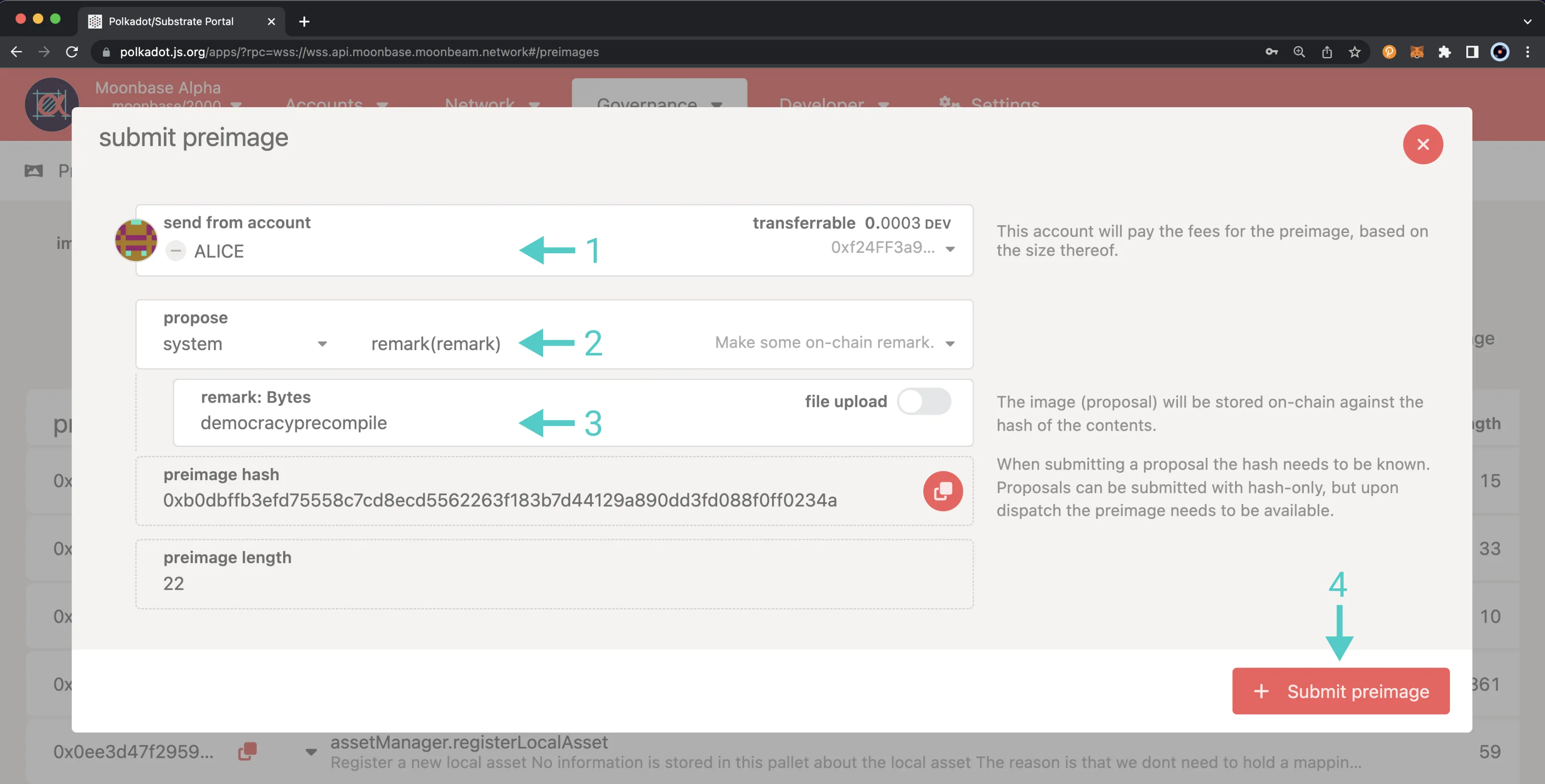 Get the proposal hash