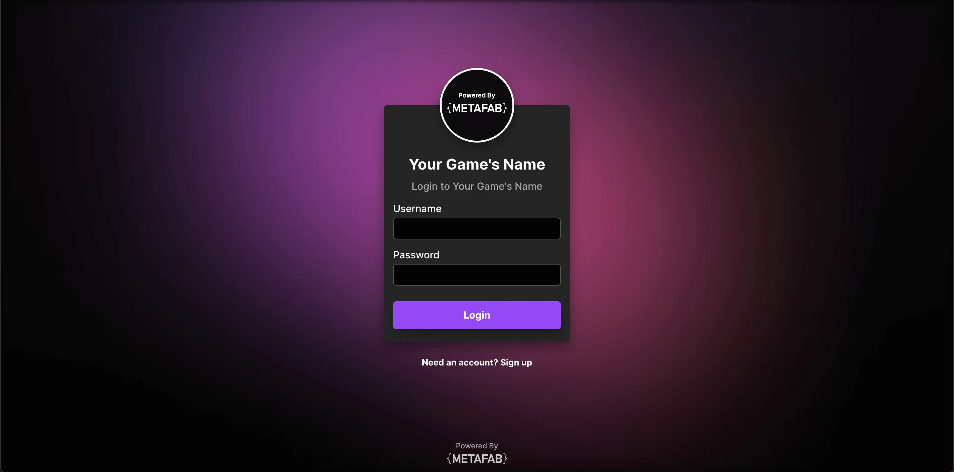 Register your game with MetaFab.