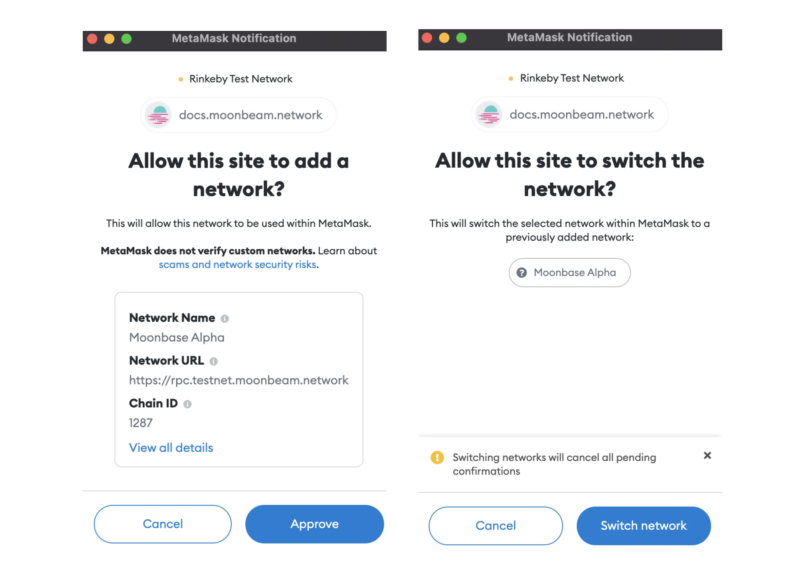 Add and switch networks in MetaMask