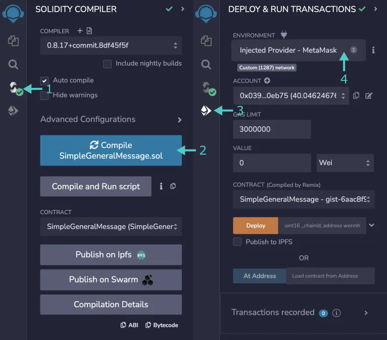 Set up smart contract deployment
