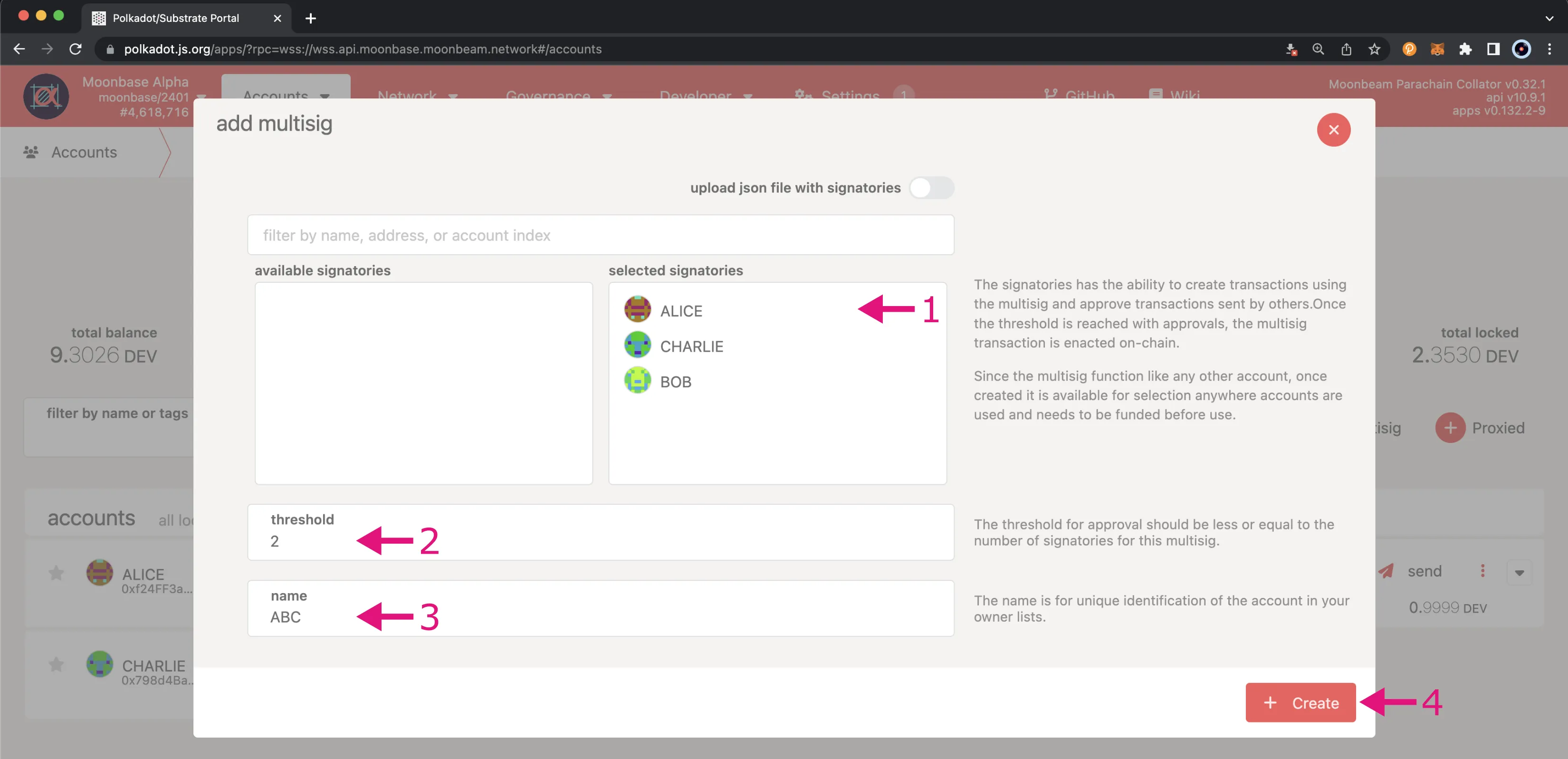 Set up the multisig members