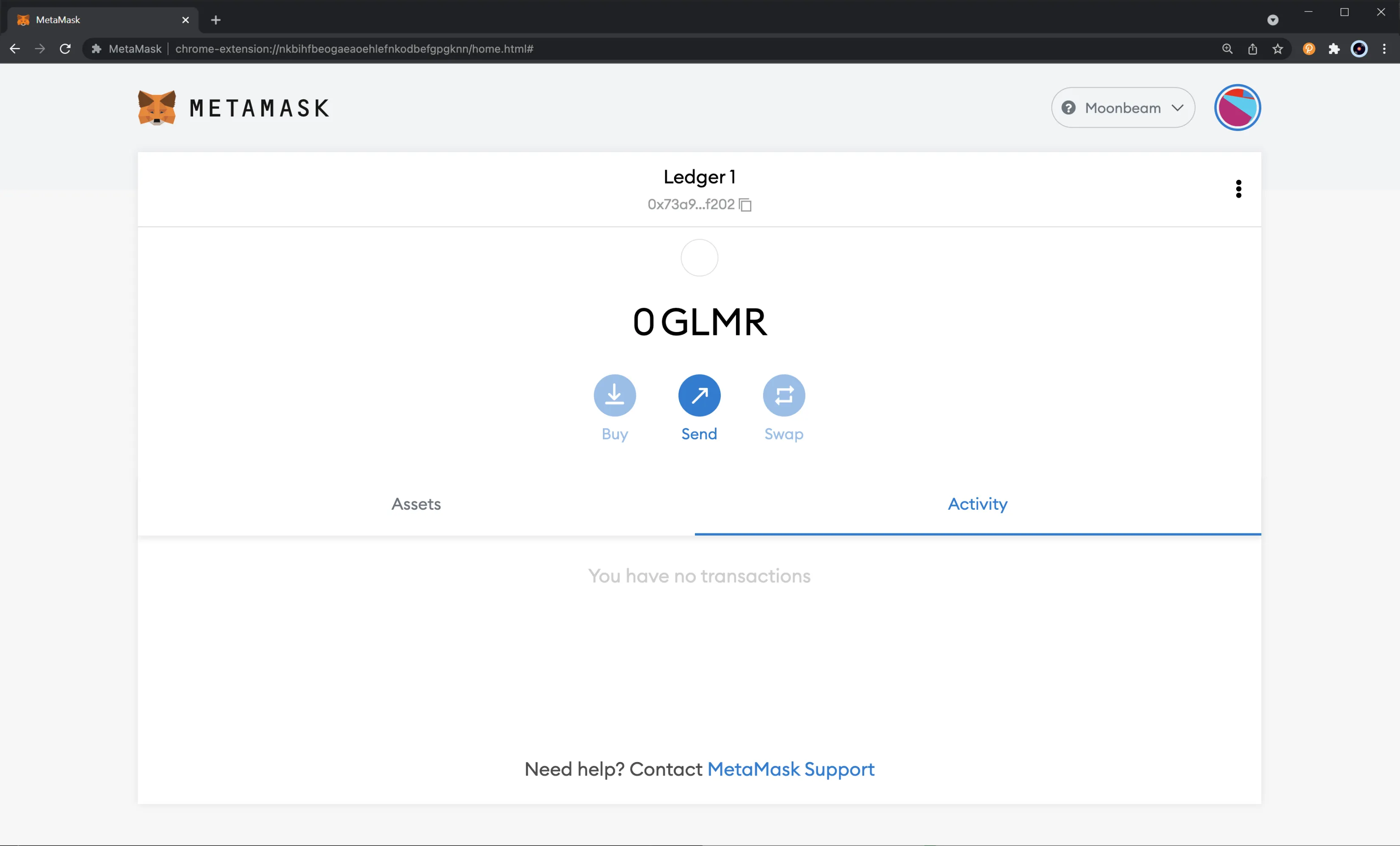 MetaMask Successfully Imported Ledger Account