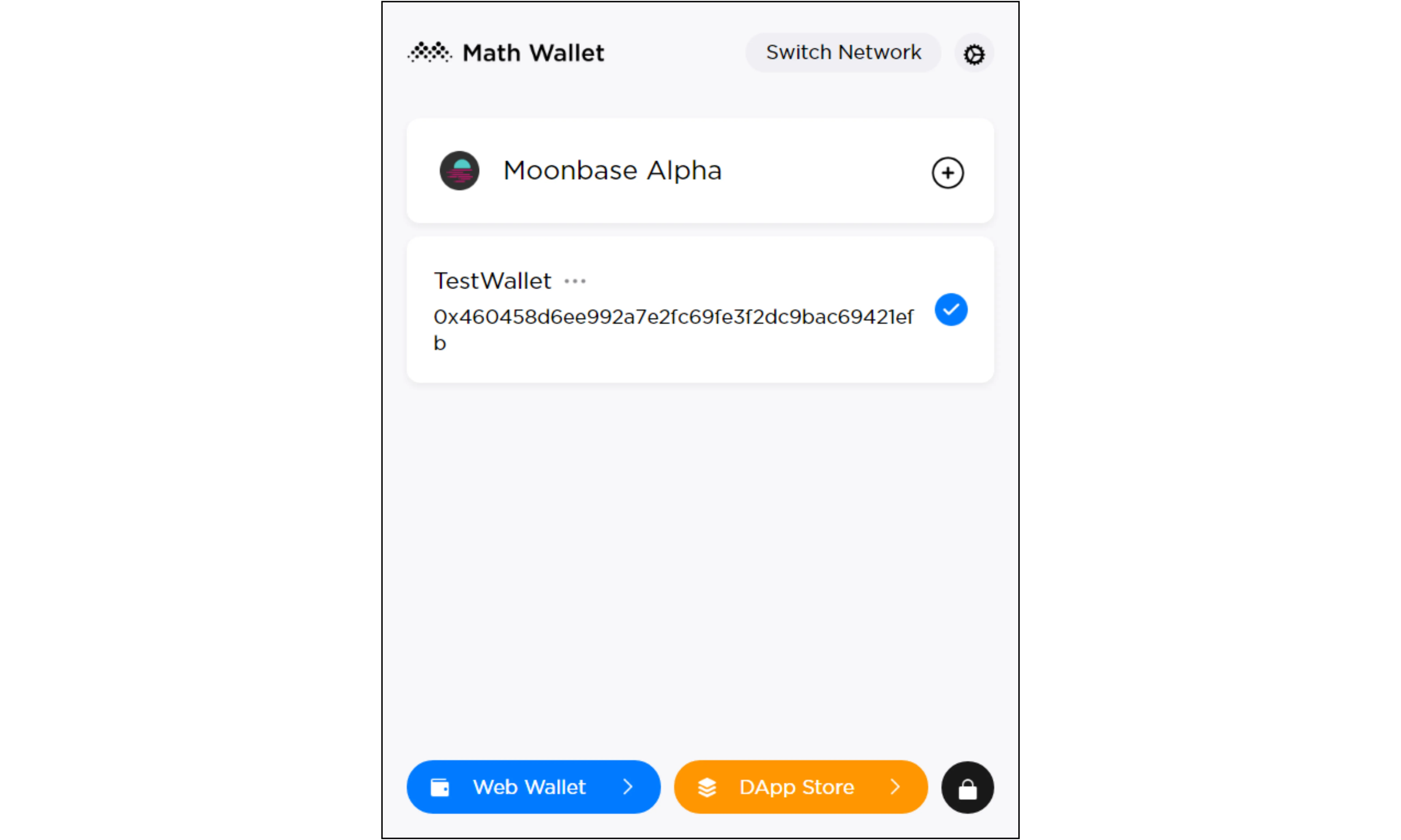 MathWallet wallet created