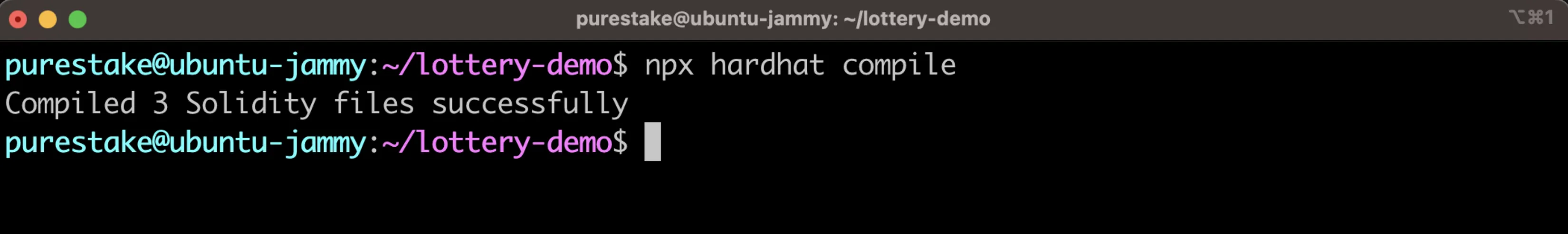 Compile the contracts using Hardhat's compile command.